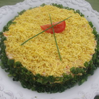 Салат Мимоза с консервой