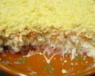 Салат Мимоза с плавленым сыром