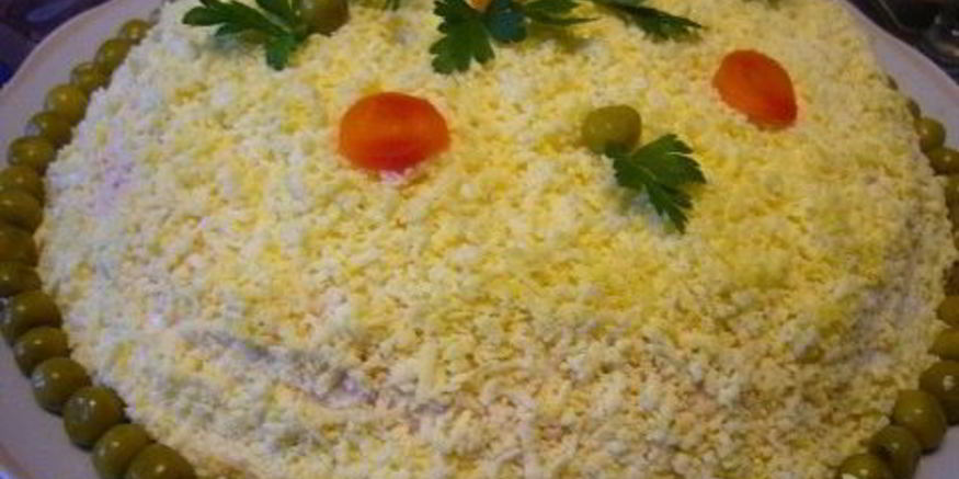 Рецепт салата мимоза с сайрой