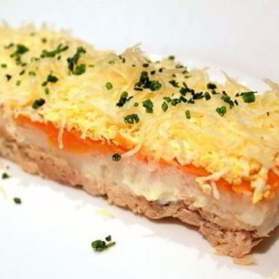 Салат Мимоза с сардиной