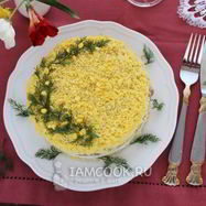 Рецепт Салата Мимоза с сыром и сливочным маслом