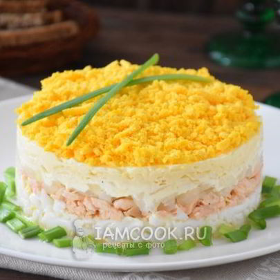 Салат Мимоза с сыром