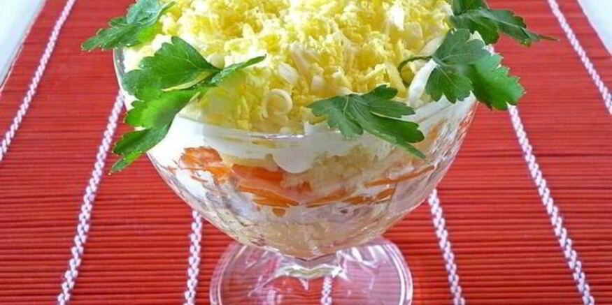 Рецепт салата мимоза со сливочным маслом