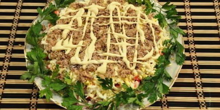 Рецепт салата морская капуста крабовые палочки