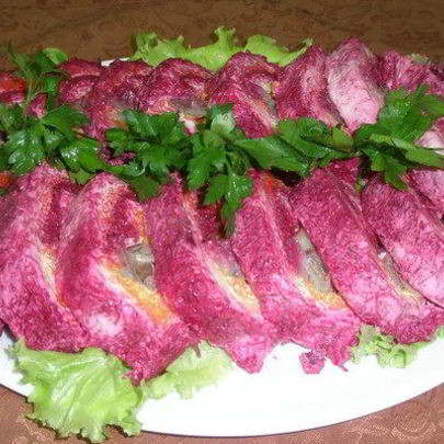 Классическая сельдь под шубой рулетом