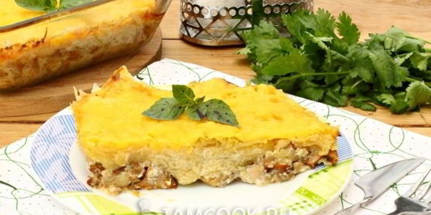 Рецепт курицы с лисичками, запеченная под шубой