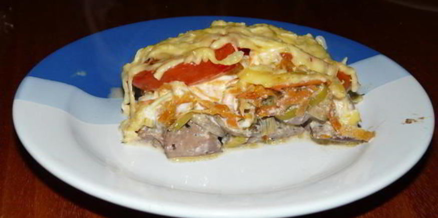 Рецепт печени под шубой