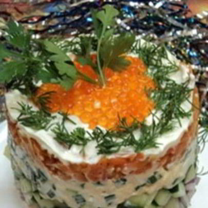 Салат из семги под шубой