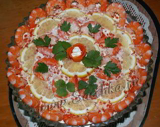 Салат Креветки под шубой