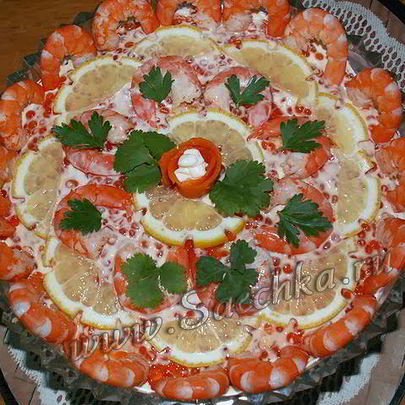 Салат Креветки под шубой