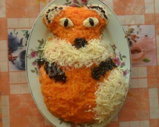 Салат Лисичка с грибами под шубой