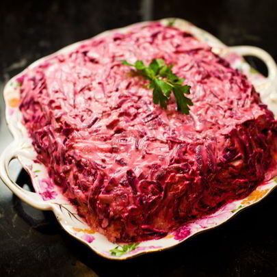 Сельдь под шубой с яблоком