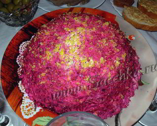 Селедка под шубой с яйцом