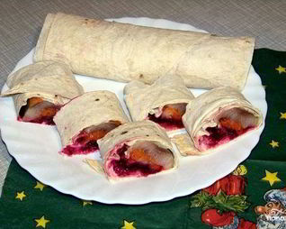 Селедка под шубой в лаваше