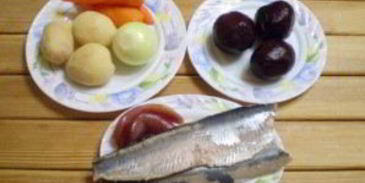 селедка под шубой в виде рулета