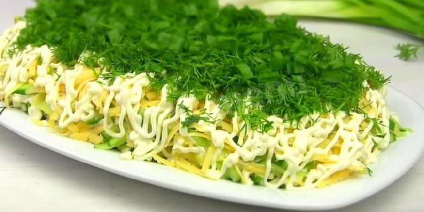 Рецепт селедки под зеленой шубой с сыром и без свеклы