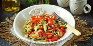 салат с булгуром и овощами