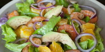 салат с креветками и апельсином