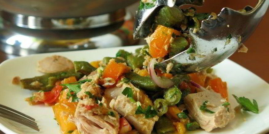 Рецепт салата со спаржевой фасолью и тунцом