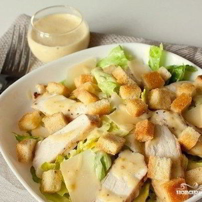 Салат Цезарь с курицей с майонезом