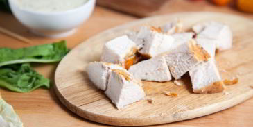 шашлык из куриной грудки под соусом цезарь