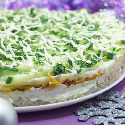 Слоеный салат Лесная загадка