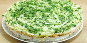 слоеный салат лесная загадка