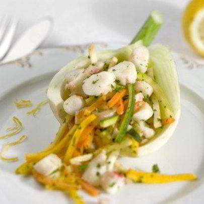 Омар под соусом винегрет