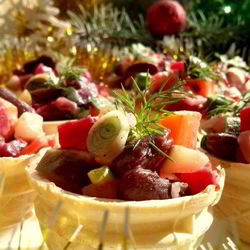 Салаты в тарталетках