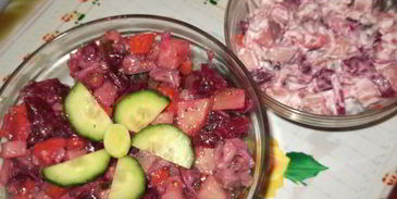 салат с сельдью под соусом винегрет