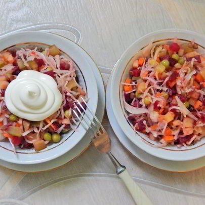 Винегрет с чечевицей