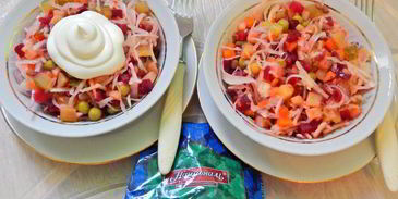 винегрет с чечевицей