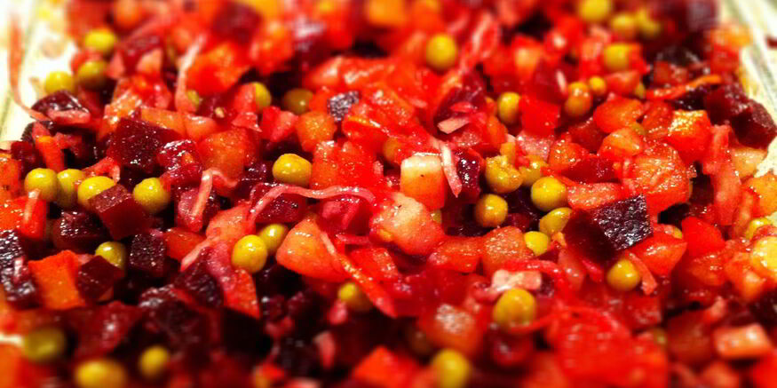 Рецепт винегрета с каперсами и запеченной свеклой