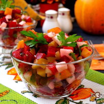 Винегрет с маринованной тыквой