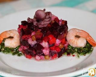 Винегрет с морепродуктами