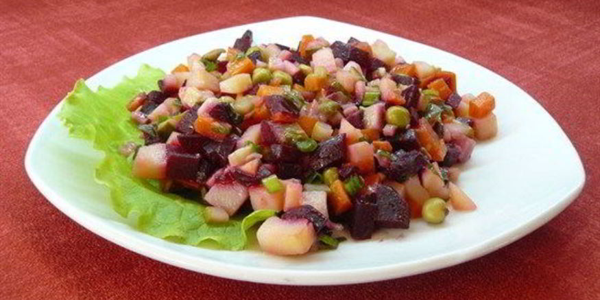 Рецепт винегрета с соленым огурцом