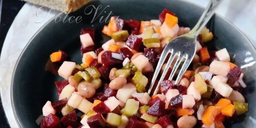 Рецепт винегрета с яблоком