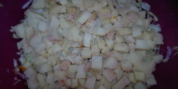 винегрет со свежей капустой и огурцом