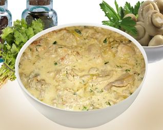 Сливочный соус с грибами к мясному блюду