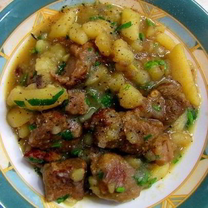 Соус из баранины с картошкой