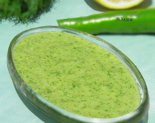 Соус-кули из свежих огурцов