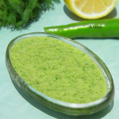 Соус-кули из свежих огурцов