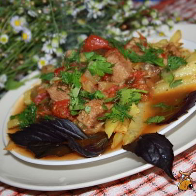 Соус Летний с мясом и овощами