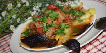 соус летний с мясом и овощами