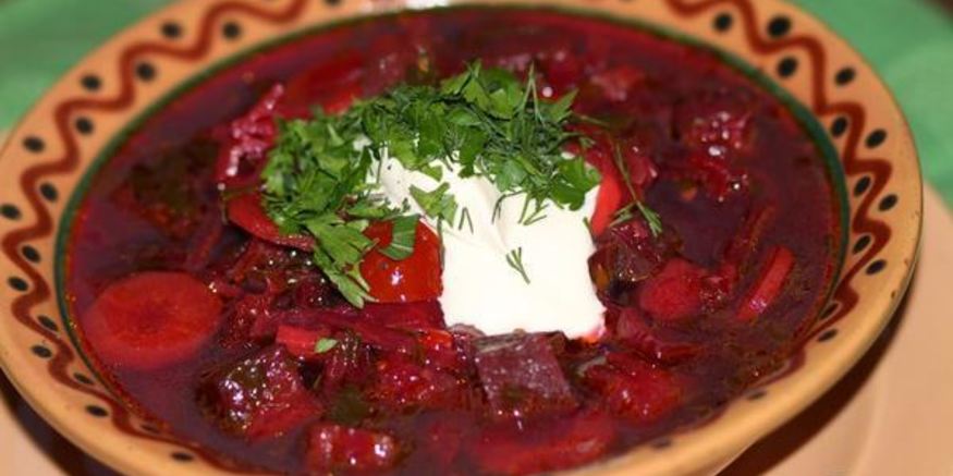 Рецепт борща с баклажанами