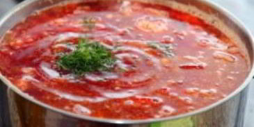 борщ с галушками