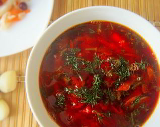 Борщ с грибами и квашеной капустой