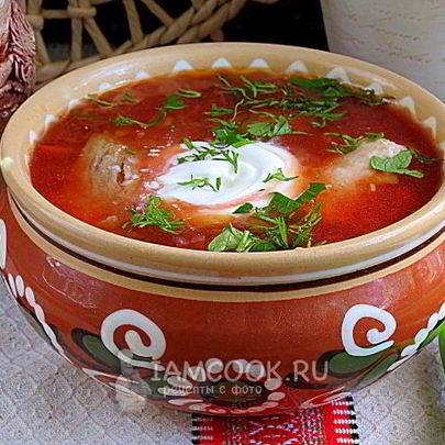 Борщ с карамелизированной свеклой