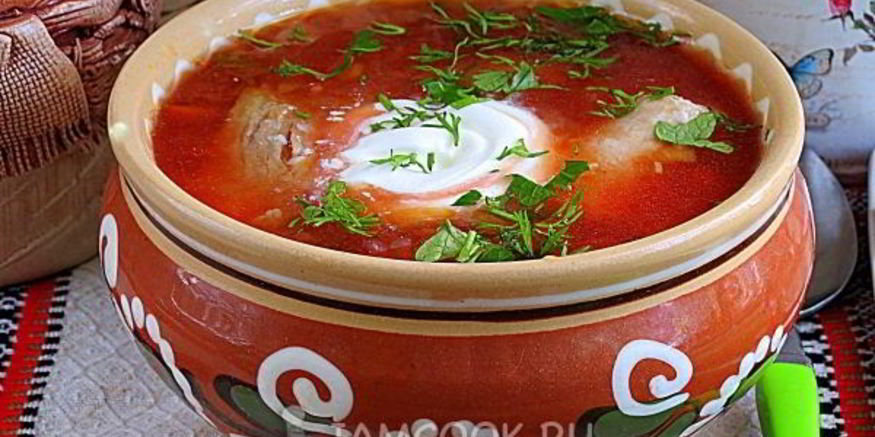 Рецепт борща с карамелизированной свеклой