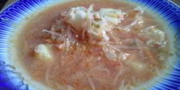 борщ с кислой капустой на перепелах